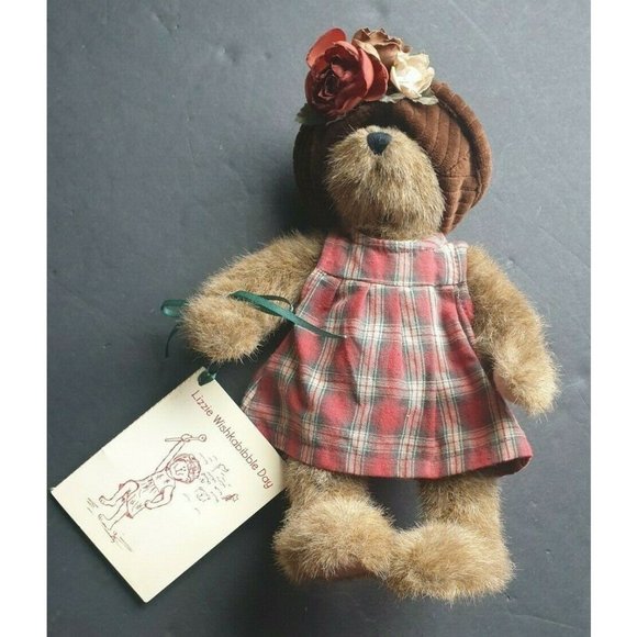 Boyds Bears Lizzie Wishkabibble 10" Tags Teddy Plaid Dress Archive Collection - Picture 3 of 10